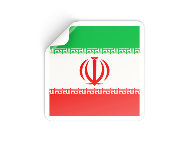 Square sticker. Download flag icon of Iran at PNG format