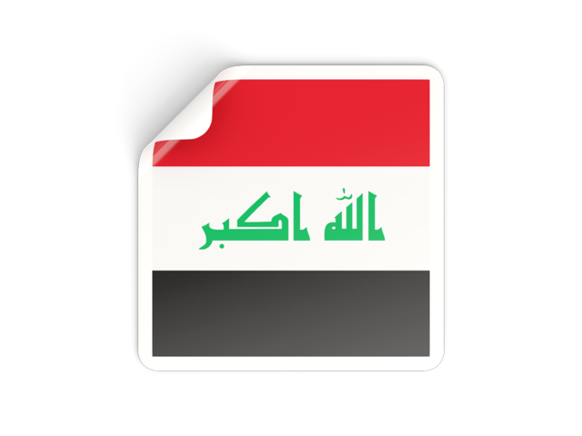 Square sticker. Download flag icon of Iraq at PNG format