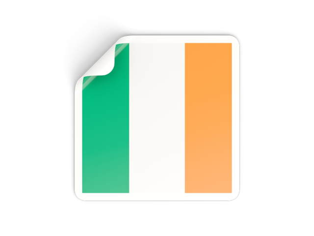 Квадратная наклейка. Скачать флаг. Ирландия