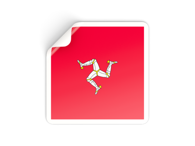Square sticker. Download flag icon of Isle of Man at PNG format