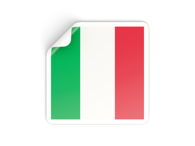 Квадратная наклейка. Скачать флаг. Италия
