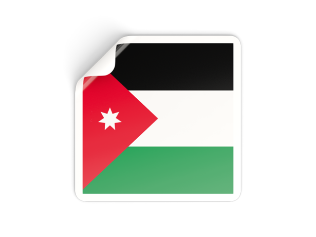 Square sticker. Download flag icon of Jordan at PNG format