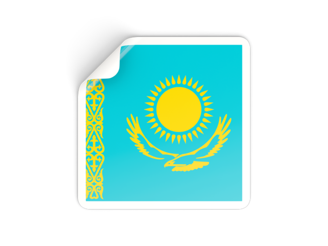 Square sticker. Download flag icon of Kazakhstan at PNG format