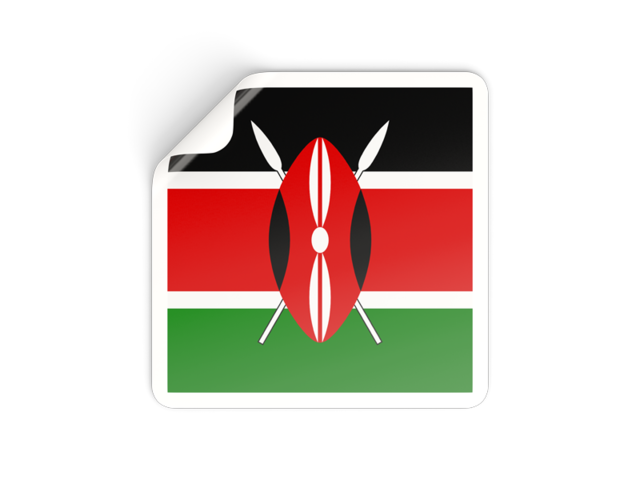 Square sticker. Download flag icon of Kenya at PNG format
