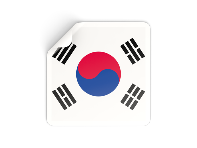 Square sticker. Download flag icon of South Korea at PNG format