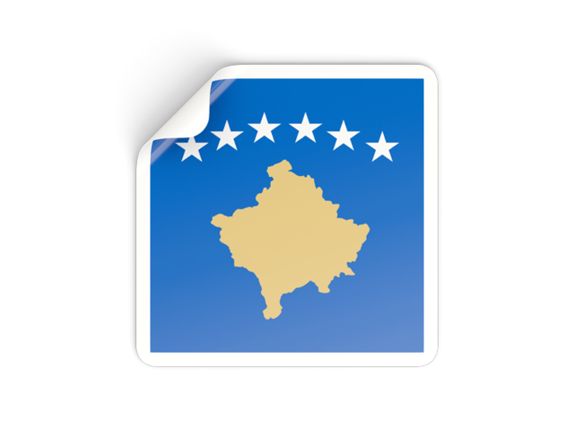 Square sticker. Download flag icon of Kosovo at PNG format