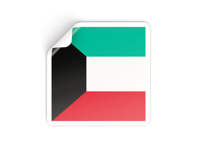 Square sticker. Download flag icon of Kuwait at PNG format