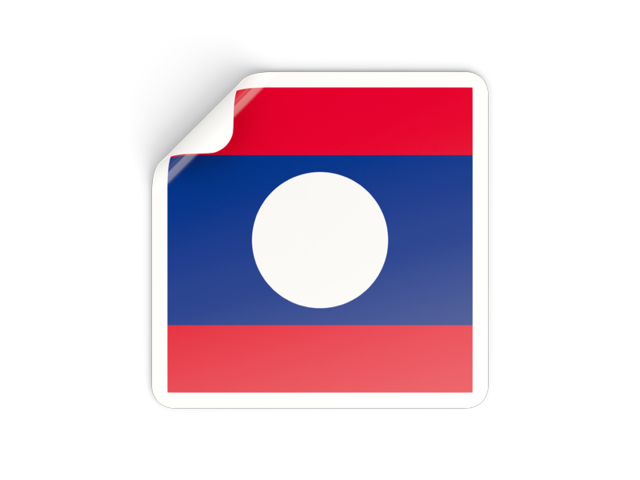 Square sticker. Download flag icon of Laos at PNG format