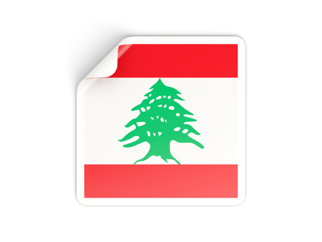 Square sticker. Download flag icon of Lebanon at PNG format
