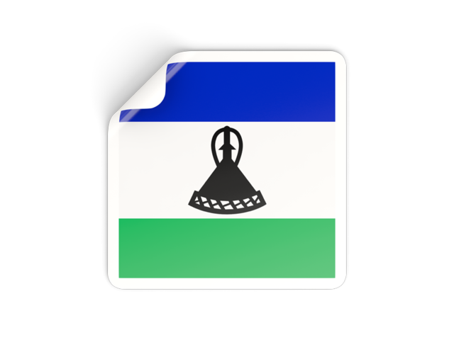 Square sticker. Download flag icon of Lesotho at PNG format