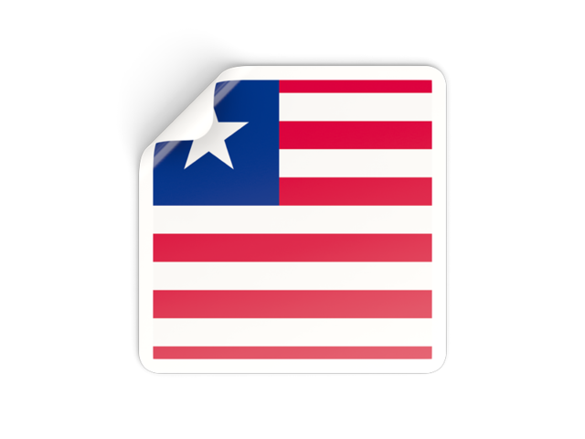 Квадратная наклейка. Скачать флаг. Либерия
