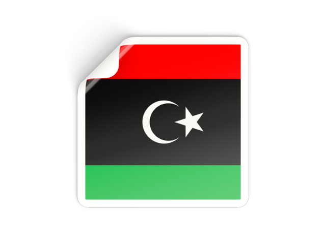 Square sticker. Download flag icon of Libya at PNG format