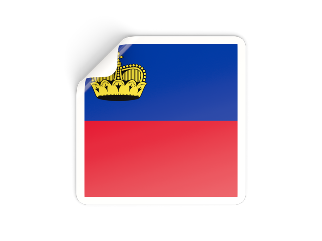 Square sticker. Download flag icon of Liechtenstein at PNG format