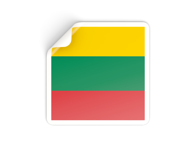Square sticker. Download flag icon of Lithuania at PNG format