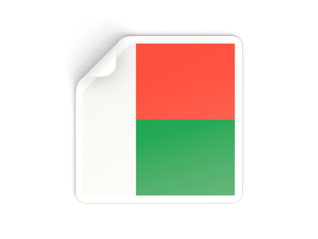 Square sticker. Download flag icon of Madagascar at PNG format