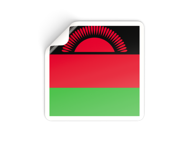 Square sticker. Download flag icon of Malawi at PNG format