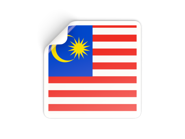 Square sticker. Download flag icon of Malaysia at PNG format