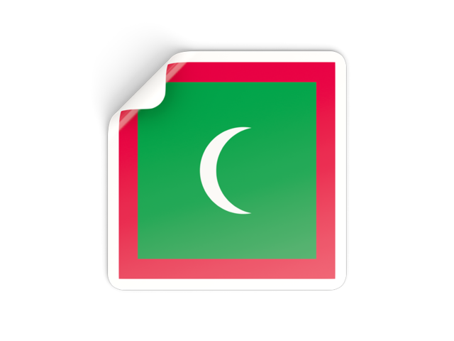 Square sticker. Download flag icon of Maldives at PNG format