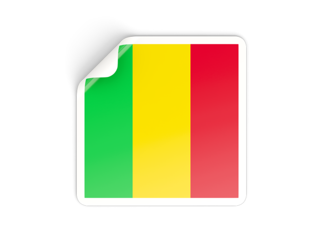 Square sticker. Download flag icon of Mali at PNG format