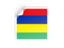 Mauritius. Square sticker. Download icon.