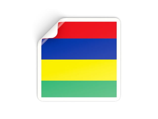Square sticker. Download flag icon of Mauritius at PNG format