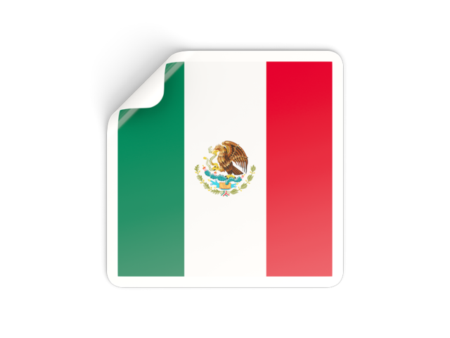 Square sticker. Download flag icon of Mexico at PNG format