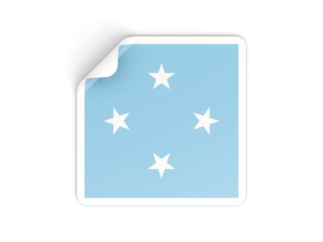 Square sticker. Download flag icon of Micronesia at PNG format