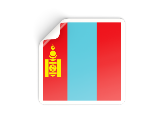 Square sticker. Download flag icon of Mongolia at PNG format