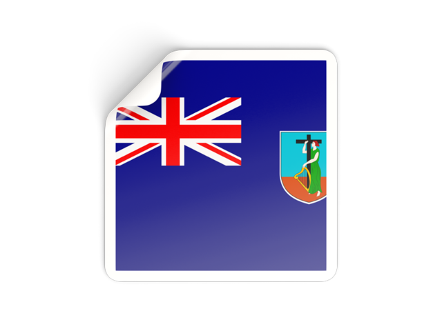 Square sticker. Download flag icon of Montserrat at PNG format