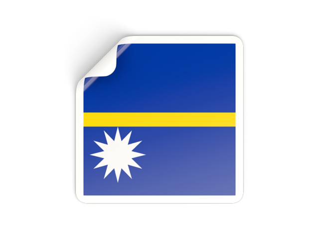 Square sticker. Download flag icon of Nauru at PNG format