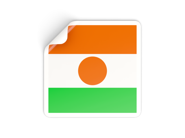 Square sticker. Download flag icon of Niger at PNG format