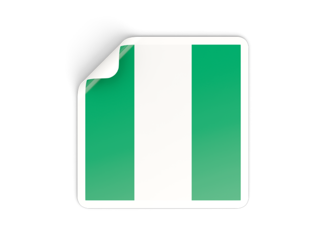 Square sticker. Download flag icon of Nigeria at PNG format
