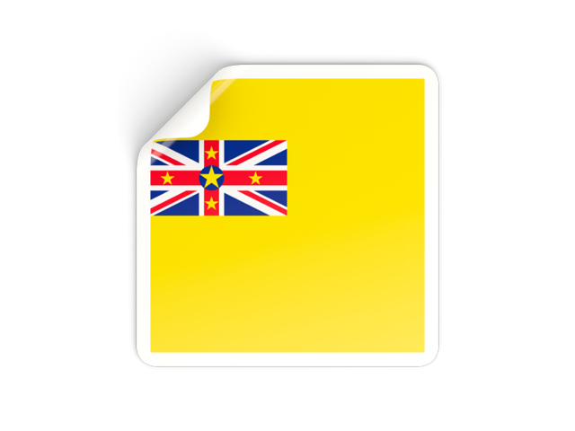 Square sticker. Download flag icon of Niue at PNG format