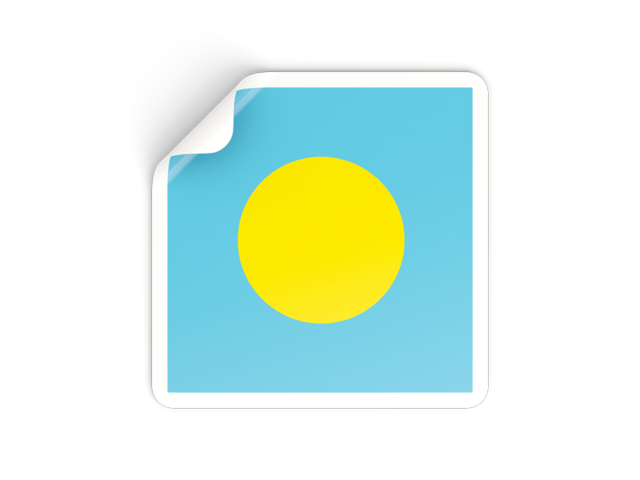 Square sticker. Download flag icon of Palau at PNG format