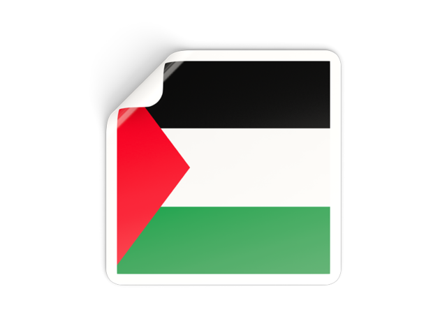 Square sticker. Download flag icon of Palestinian territories at PNG format