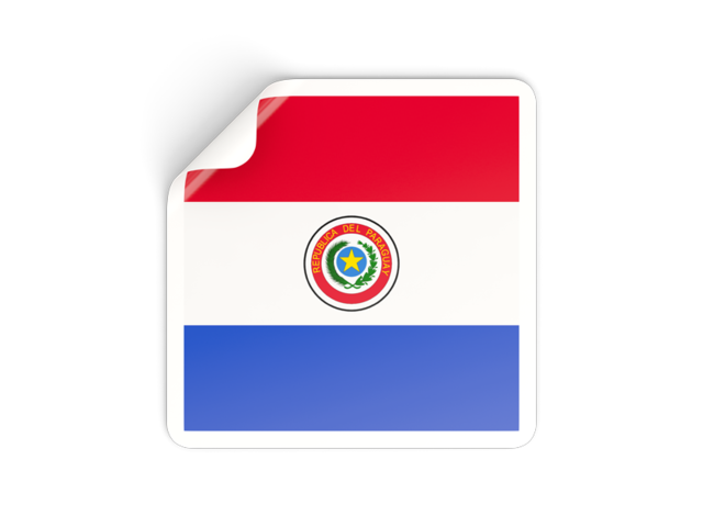 Square sticker. Download flag icon of Paraguay at PNG format
