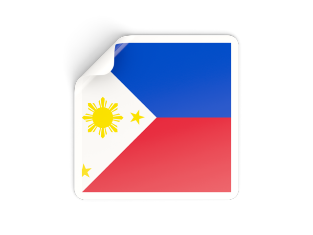Square sticker. Download flag icon of Philippines at PNG format