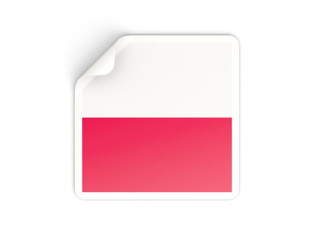 Square sticker. Download flag icon of Poland at PNG format