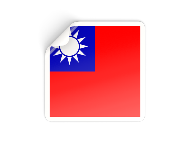 Square sticker. Download flag icon of Taiwan at PNG format