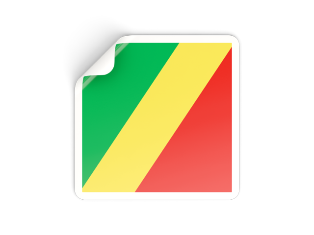 Square sticker. Download flag icon of Republic of the Congo at PNG format