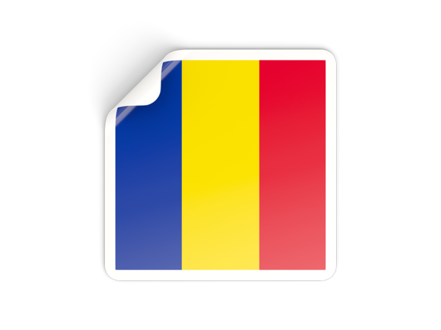 Square sticker. Download flag icon of Romania at PNG format