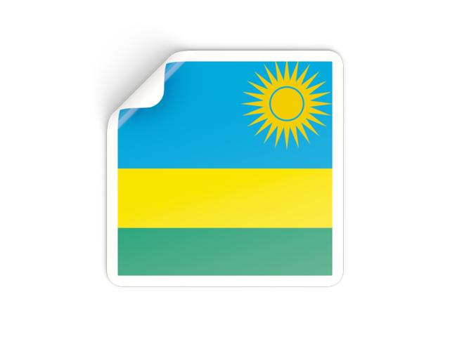 Square sticker. Download flag icon of Rwanda at PNG format