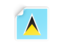 Saint Lucia. Square sticker. Download icon.