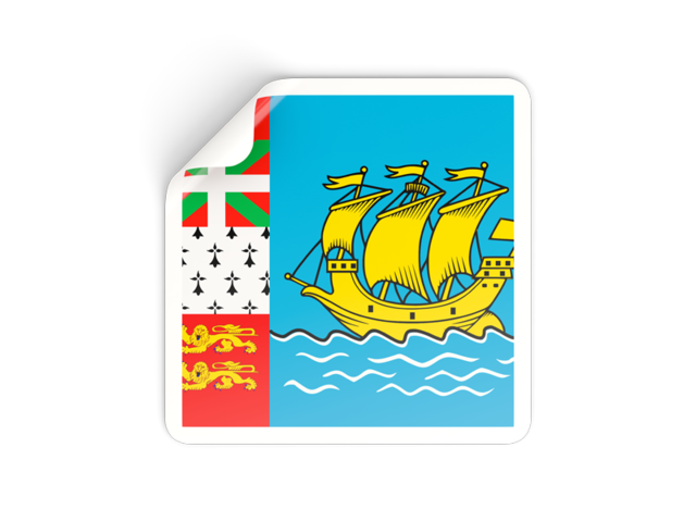 Square sticker. Download flag icon of Saint Pierre and Miquelon at PNG format