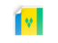 Saint Vincent and the Grenadines. Square sticker. Download icon.