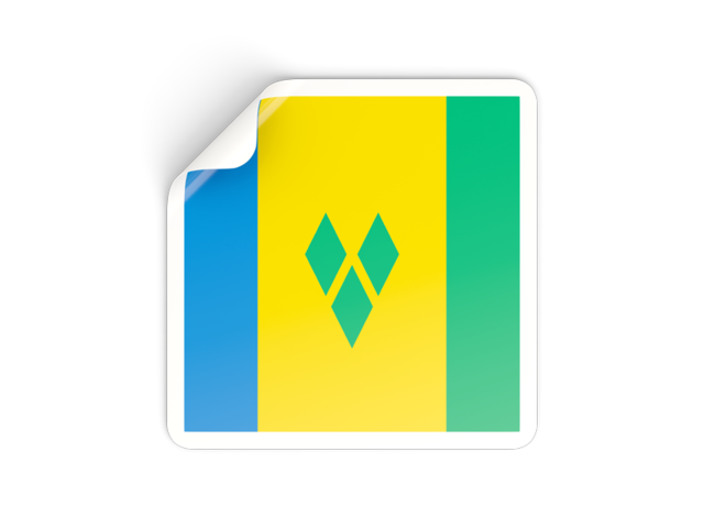 Square sticker. Download flag icon of Saint Vincent and the Grenadines at PNG format