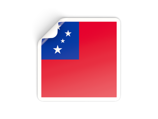 Square sticker. Download flag icon of Samoa at PNG format