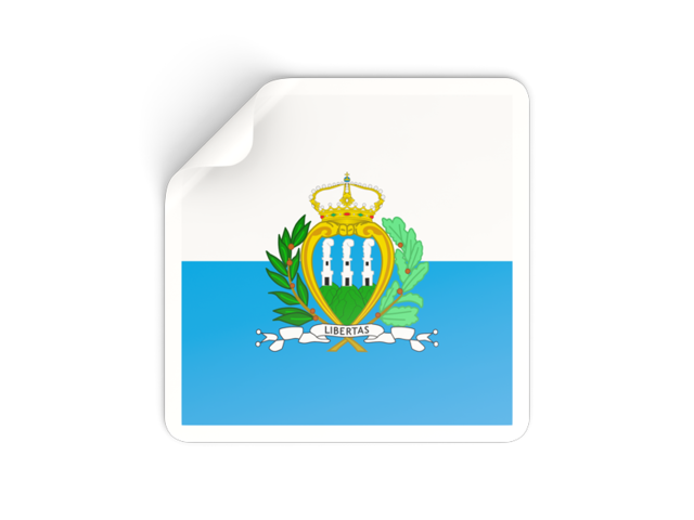 Square sticker. Download flag icon of San Marino at PNG format