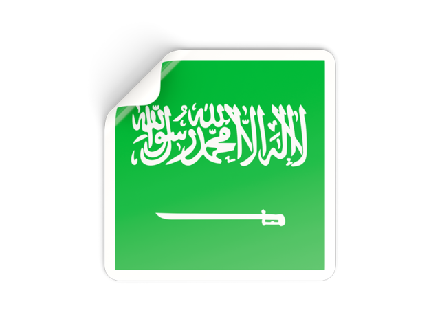 Square sticker. Download flag icon of Saudi Arabia at PNG format