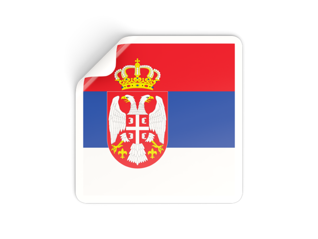 Square sticker. Download flag icon of Serbia at PNG format